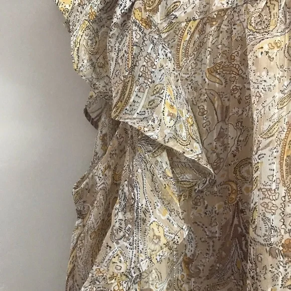 NWT Joie | Sheer Paisley Sleeveless Ruffle Top | Med - Picture 5 of 9